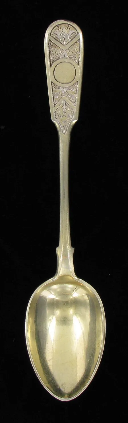 Ruokalusikka, kaivertamaton, v.1874 Venäjä, 84-leima, paino 36,9g Vikt: 36,9 g