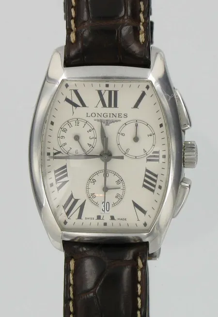 Miesten teräsrannekello Longines Evidenza mallinro. L2 656 4, nahkarannekkeella ja laatikko