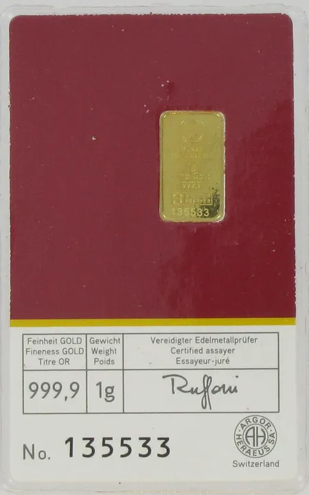 Kultaharkko, 999,9, paino 1,0g Vikt: 1   g