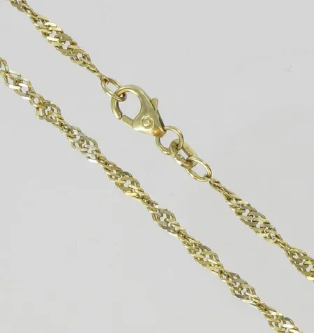 Singaporeranneketju, pituus 19,0cm, 585, paino 2,0g Vikt: 2   g
