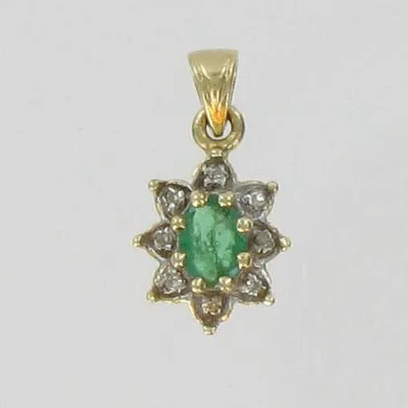 Smaragdiriipus, timanteilla, 8xn.0,005ct, 585br, paino 1,0g Vikt: 1   g