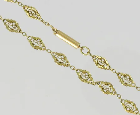Kaulaketju, pituus 45,0cm, 585, paino 7,8g, v.1929 Vikt: 7,8 g