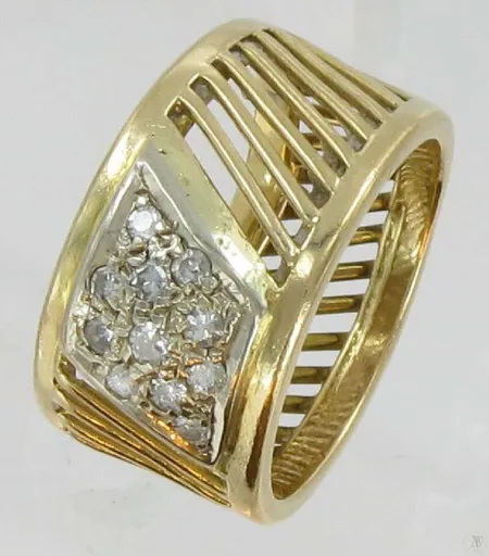 Timanttisormus 11 x n.0,01-0,02ct koko 17, 750 paino 7,5g Vikt: 7,5 g