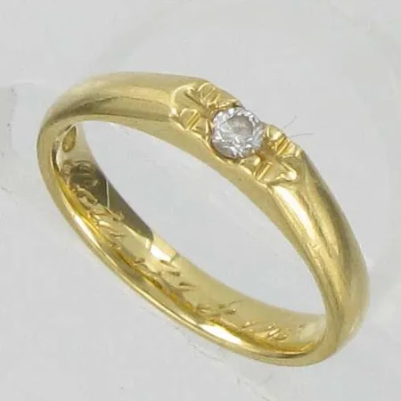 Timanttisormus 1xn.1xn.0.05ct, kaiverrettu, koko 15, 750, paino 2,8g Vikt: 2,8 g