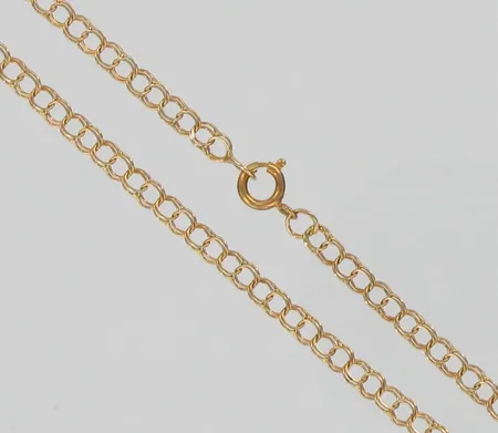 Bismarckranneketju, pituus 18cm,  585, paino 1,1g Vikt: 1,1 g