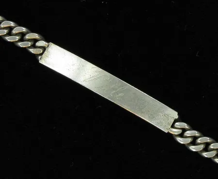 Laattaranneketju, kaiverrettu, pituus 20,5cm, 925, paino 17,3g Vikt: 17,3 g