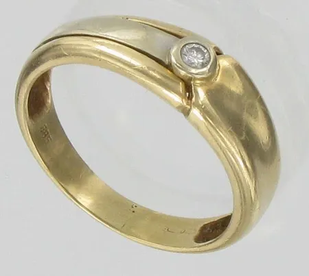 Timanttisormus, 1xn.0,05ct, kaivertamaton, koko 20, 585, paino 4,3g Vikt: 4,3 g