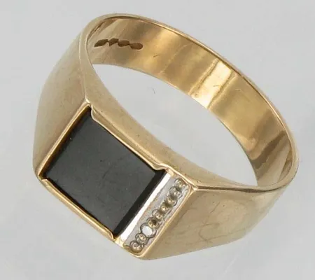Onykssormus timantilla 1xn.0.005ct, kaivertamaton, koko 20, 585br, paino 5,8g Vikt: 5,8 g