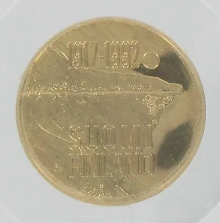 Kultaraha, Suomen Itsenäisyys 75 vuotta, nimellisarvo 1000mk, 900, paino 9,0g Vikt: 9   g