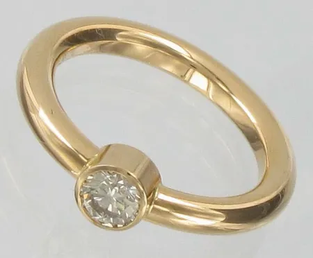 Timanttisormus, 1xn.0,33ct, kaivertamaton, koko 17½, 750, paino 6,5g Vikt: 6,5 g