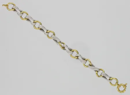 Ranneketju, kaksivärinen, pituus 20,0cm, 585, paino 11,3g Vikt: 11,3 g