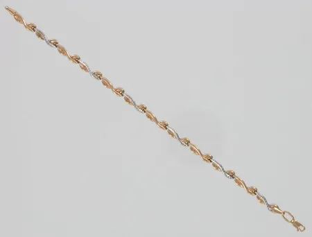 Ranneketju, kaksivärinen, pituus 18,5cm, 585, paino 4,2g Vikt: 4,2 g