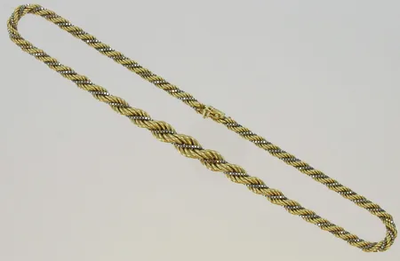 Kaulakoru, kaksivärinen, pituus 40,0cm, 585, paino 25,5g Vikt: 25,5 g