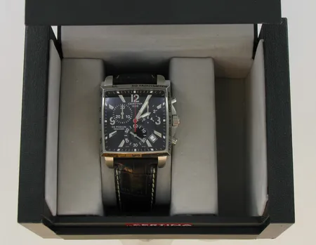 Miesten teräsrannekello nahkarannekkeella, Certina 1888, Ds Podium, quartz
