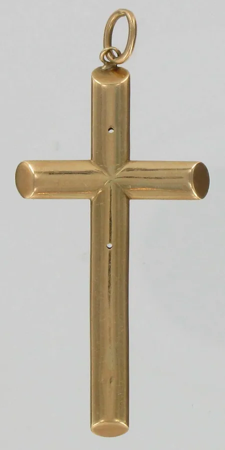 Ristiriipus, korkeus 6,5cm, viallinen, ei leimattu 585, paino 4,4g Vikt: 4,4 g