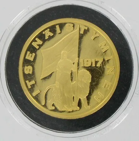 Kultamitali, Itsenäistyminen 1917, numero 00611, 999, paino 12,1g Vikt: 12,1 g