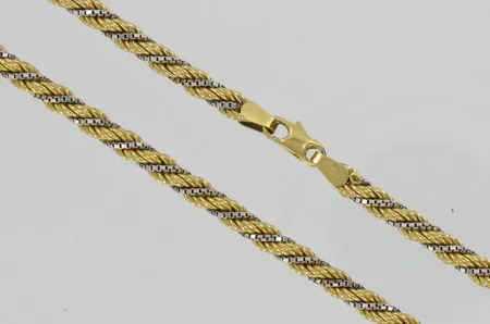 Cordellkaulaketju, kaksivärinen, pituus 70,0cm, 585, paino 27,6g Vikt: 27,6 g