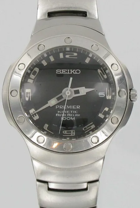 Miesten teräsrannekello Seiko Premier Kinetic Auto Relay 100M