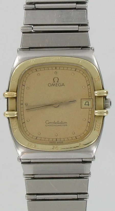 Miesten teräs/kultarannekello Omega Constellation Chronometer, quartz, ranneke kulunut