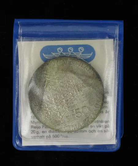 Hopea juhlaraha nimellisarvo 50mk, 500, paino 20,0g Vikt: 20   g