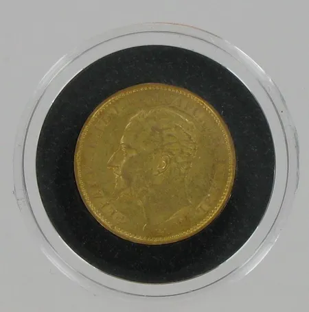 Kultaraha, Euroopan Kulta-aarre, Bulgaria, vuodelta 1894, 20 levaa, 900, paino 6,45g Vikt: 6,4 g