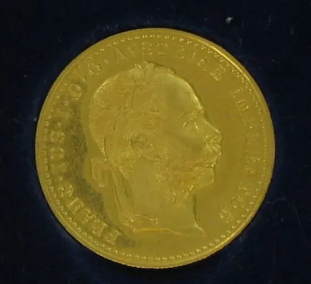 Kultaraha, ducat, Austria, vuodelta 1915, 986, paino 3,49g Vikt: 3,5 g