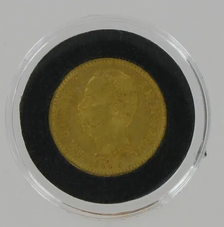 Kultaraha, Euroopan Kulta-aarre, Italia, 20 liiraa, 900, paino 6,45g Vikt: 6,5 g