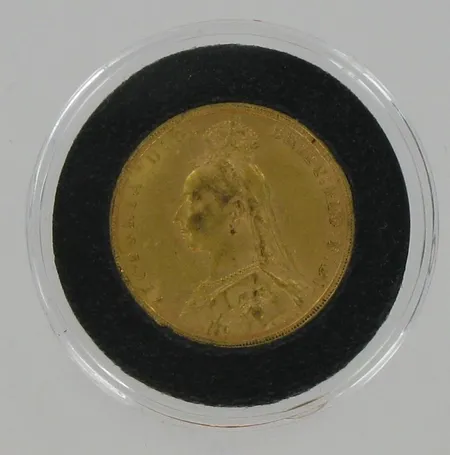 Kultaraha, Euroopan Kulta-aarre, Iso-britannia, 1 sovereigh, vuodelta 1891, 916,6, paino 7,9881g Vikt: 7,9 g