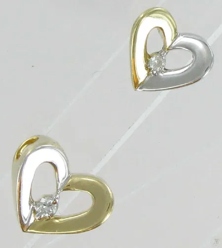 Timanttikorvakoru 1xn.0,02ct 2-väri tausta puuttuu, Timanttiriipus 1xn.0,03ct 585 paino 2g Vikt: 2   g