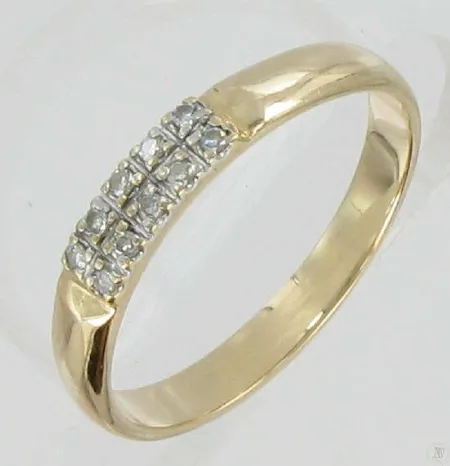 Timanttisormus 10xn.0,01ct kaivertamaton koko 18, 585 paino 2,5g Vikt: 2,5 g