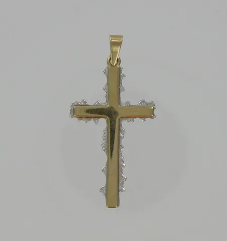 Ristiriipus, kaksivärinen, pituus 3,5cm, 585, paino 1,7g Vikt: 1,7 g