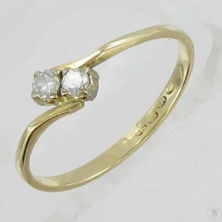 Timanttisormus 2xn.0,05ct kaivertamaton koko 16½ 585 paino 1g Vikt: 1   g