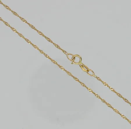 Singaporekaulaketju, pituus 44,0cm, 585, paino 1,2g Vikt: 1,2 g