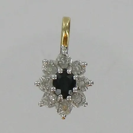 Sinisafiiririipus timanteilla 8xn.0.005ct, pituus 1,0cm, 585br, paino 1,5g Vikt: 1,5 g