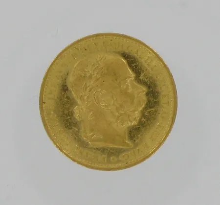 Kultaraha, Itävalta v.1897, 20 coronaa, 900, paino 6,8g Vikt: 6,8 g