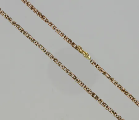 Kuningaskaulaketju, pituus 62cm, paksuus 2,4mm, 585, paino 14,5g Vikt: 14,5 g