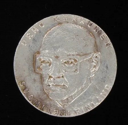 Juhlaraha Presidentti U.K. Kekkonen 80 vuotta, nimellisarvo 50mk, 500, paino 20,1g Vikt: 20,1 g
