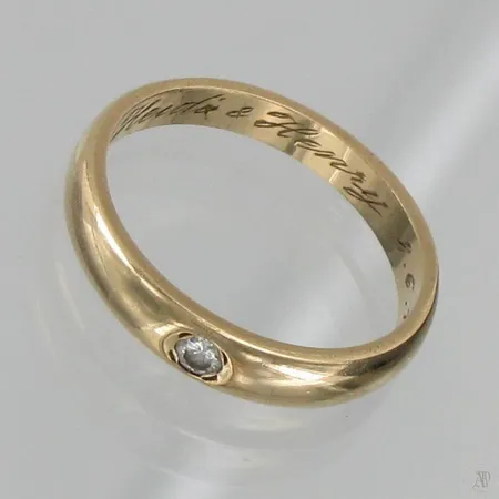 Timanttisormus 1x0.05ct, kaiverrettu, koko 17½, 585, paino 3,0g Vikt: 3   g