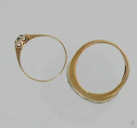 Viallisia timanttisormuksia, 585br, paino 5,5g Vikt: 5,5 g