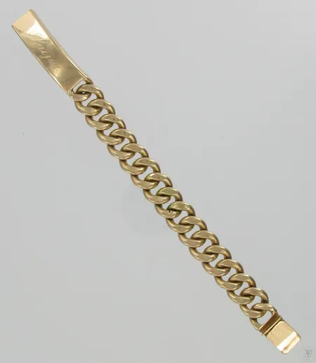 Panssariranneketju laatalla, kaiverrettu, pituus 190mm, 585, paino 90,1g Vikt: 90,1 g