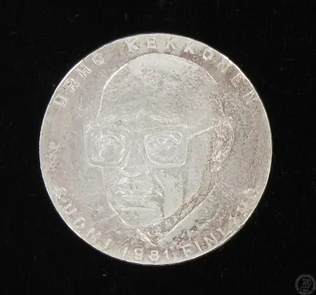 Juhlaraha 1981 Presidentti U. K.Kekkonen, nimellisarvo 50mk, 500, paino 20,0g Vikt: 20   g
