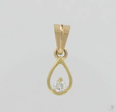 Timanttiriipus 1xn.0.08ct, korkeus 16mm, 585, paino 1,0g Vikt: 1   g