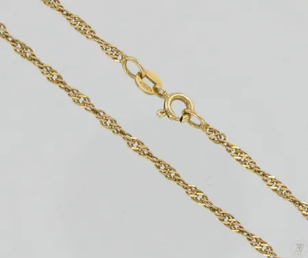 Singaporekaulaketju, pituus 43cm, 585, paino 3,5g Vikt: 3,5 g