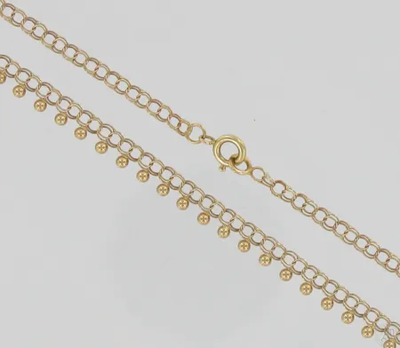 Bismarkkaulaketju, pituus 42cm, 585, paino 2,8g Vikt: 2,8 g