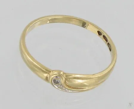 Timanttisormus 1xn.0.005ct, koko 15, 585, paino 1,0g Vikt: 1   g