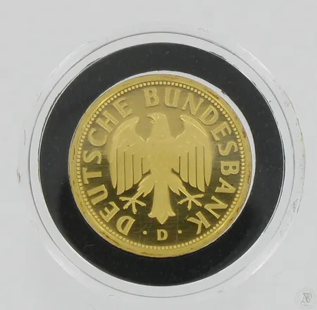 Kultaraha, 1 Deutsche Mark 2001, 999, paino 11,8g Vikt: 11,8 g