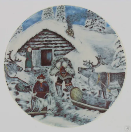 Seinälautanen, A. Alariesto, Arabia, Ø120mm, Suurikokoinen mies nro 11, 1981