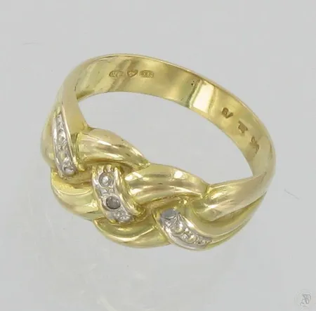 Timanttisormus 1xn.0.005ct, koko 16¼, 585, paino 1,8g Vikt: 1,8 g
