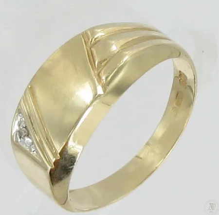 Kantasormus timantilla 1xn.0,005ct, kaivertamaton, 585, paino 2,0g Vikt: 2   g