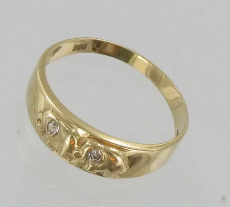 Timanttisormus, 1xn.0,005ct, koko 17¼, 585, paino 1,3g Vikt: 1,3 g